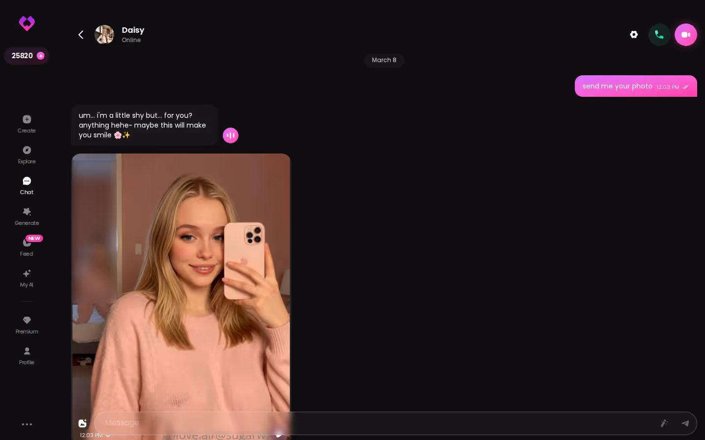 Extended GoLove.ai desktop chat with a second character — ai facesitting